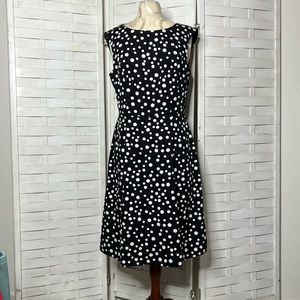 Adrianna Papell Black & White Polka Dot Dress size US 10.